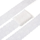 1 Set Yilisi 3 Bags 3 Style Polyamide Yarns Stretch Elastic Lace Trim, Floral Pattern Lace Ribbon, Flat, White, 1 bag/style