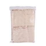 1 Set Cotton Packing Pouches, Drawstring Bags, with Lace, Tan, 14~15x10~11cm, 20pcs/set