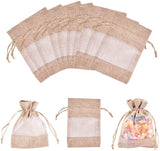1 Set 20PCS 3.9x5.5'' Cotton Organza Bags Cotton Woven Drawstring Closure Bags with Drawstring Wedding Party Favor Jewelry Gift Bags Pouches, Tan