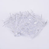 100 pc Heart Printed Organza Bags, Gift Bags, Rectangle, White, 14x10cm