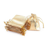 100 pc Organza Bags, Rectangle, Gold, 12x9cm