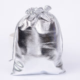 100 pc Organza Bags, Rectangle, Silver, 18x13cm