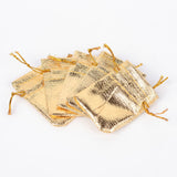 100 pc Organza Bags, Rectangle, Gold, 7x5cm
