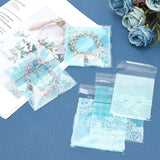 1 Set 290Pcs OPP Cellophane Bags Clear Plastic Self Sealing Envelope Crystal Bag about 5x3.8 Inches for Jewelry Party Candy Cookies, Blue Series Color