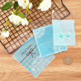 1 Set 290Pcs OPP Cellophane Bags Clear Plastic Self Sealing Envelope Crystal Bag about 5x3.8 Inches for Jewelry Party Candy Cookies, Blue Series Color