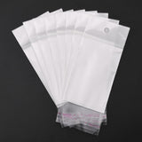 1000 pc Rectangle Cellophane Bags, White, 11.8x4.6cm, Unilateral Thickness: 0.1mm, Inner Measure: 7.5x4.6cm, Hole: 6mm