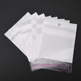 500 pc Rectangle Cellophane Bags, White, 12x8.1cm, Unilateral Thickness: 0.1mm, Inner Measure: 7.4x8.1cm, Hole: 6mm