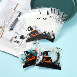 1 Bag Rectangle Plastic Cellophane Bags, for Halloween, Black, 13x10cm, Unilateral Thickness: 0.035mm, Inner Measure: 10x10cm, about 96~100pcs/bag