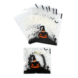 1 Bag Rectangle Plastic Cellophane Bags, for Halloween, Black, 13x10cm, Unilateral Thickness: 0.035mm, Inner Measure: 10x10cm, about 96~100pcs/bag