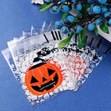 1 Bag Rectangle Plastic Cellophane Bags, for Halloween, White, 13x10cm, Unilateral Thickness: 0.035mm, Inner Measure: 10x10cm, about 96~100pcs/bag