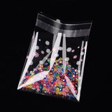 1 Bag Rectangle OPP Cellophane Bags, with Flower Pattern, Clear, 10x6.9cm, Unilateral Thickness: 0.035mm, Inner Measure: 7x6.9cm, about 95~100pcs/bag