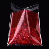 1 Bag Rectangle OPP Cellophane Bags for Christmas, with Tree Pattern, Dark Red, 13x9.9cm, Unilateral Thickness: 0.035mm, Inner Measure: 9.9x9.9cm, about 95~100pcs/bag