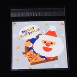 1 Bag Rectangle OPP Cellophane Bags for Christmas, with Santa Claus Pattern, Colorful, 13x9.9cm, Unilateral Thickness: 0.035mm, Inner Measure: 9.9x9.9cm, about 95~100pcs/bag