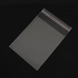 1000 pc OPP Cellophane Bags, Small Jewelry Storage Bags, Self-Adhesive Sealing Bags, Rectangle, Clear, 112x8cm, Unilateral Thickness: 0.035mm, Inner Measure: 9~9.5x8cm