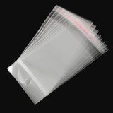 1000 pc OPP Cellophane Bags, Rectangle, Clear, 12x6cm, Hole: 8mm, Unilateral Thickness: 0.035mm, Inner Measure: 7x6cm