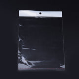 1000 pc Pearl Film Cellophane Bags, OPP Material, Self-Adhesive Sealing, with Hang Hole, Rectangle, Clear, 11x7cm, Unilateral Thickness: 0.023mm, Inner Measure: 6.5x7cm, Dop: 7x2cm