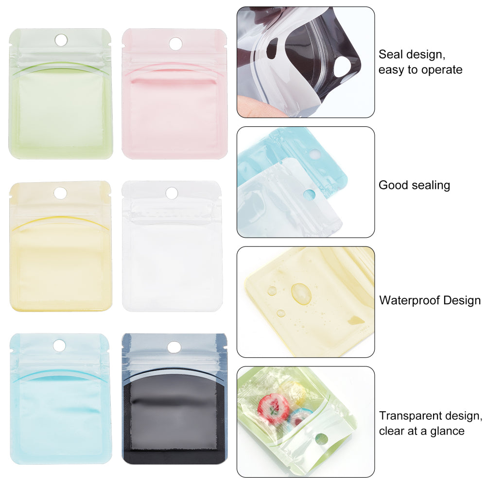100pcs Transparent Small Ziplock Plastic Bags Jewelry Gift Reclosable  Storage Bag Packaging Clear PVC Self Sealing Pouches