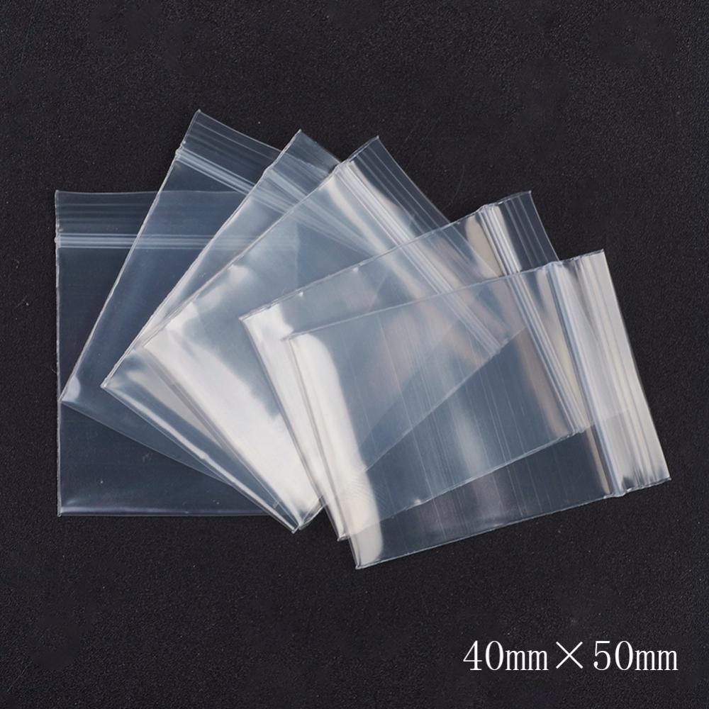 100pcs Transparent Small Ziplock Plastic Bags Jewelry Gift Reclosable  Storage Bag Packaging Clear PVC Self Sealing Pouches