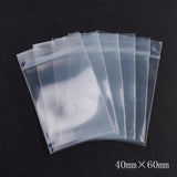 1 Bag Plastic Zip Lock Bags, Resealable Packaging Bags, Top Seal, Self Seal Bag, Rectangle, White, 6x4cm, Unilateral Thickness: 3.9 Mil(0.1mm), 100pcs/bag