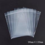 1 Bag Plastic Zip Lock Bags, Resealable Packaging Bags, Top Seal, Self Seal Bag, Rectangle, White, 13x9cm, Unilateral Thickness: 3.9 Mil(0.1mm), 100pcs/bag