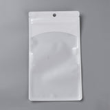 100 pc Plastic Zip Lock Bag, Storage Bags, Self Seal Bag, Top Seal, with Window and Hang Hole, Rectangle, White, 21x12x0.15cm, Unilateral Thickness: 3.3 Mil(0.085mm)