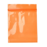 3 Bag Solid Color PE Zip Lock Bags, Resealable Small Jewelry Storage Bags, Self Seal Bag, Top Seal, Rectangle, Orange, 8x6cmm, Unilateral Thickness: 2.7 Mil(0.07mm), about 90~100pcs/bag