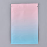 100 pc Gradient Color Plastic Zip Lock Bags, Resealable Aluminum Foil Food Storage Bags, Self Seal Bags, Rectangle, Blue, 15x10.1cm, Unilateral Thickness: 3.9 Mil(0.1mm)