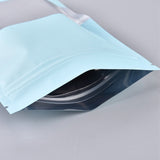 100 pc Plastic Zip Lock Bags, Resealable Aluminum Foil Pouch, Food Storage Bags, Rectangle, White, Light Sky Blue, 15.1x10.1cm, Unilateral Thickness: 3.9 Mil(0.1mm)