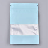 100 pc Plastic Zip Lock Bags, Resealable Aluminum Foil Pouch, Food Storage Bags, Rectangle, White, Light Sky Blue, 15.1x10.1cm, Unilateral Thickness: 3.9 Mil(0.1mm)