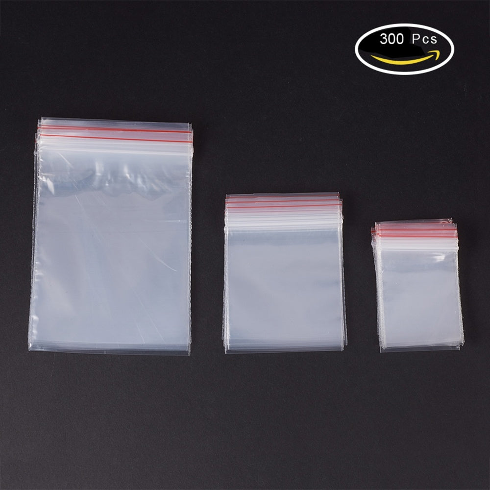 300pcs Clear Pvc Bags Zipper Plastic Jewelry Packaging Jewelry