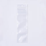 100 pc Pearl Film Plastic Zip Lock Bags, Resealable Packaging Bags, with Hang Hole, Top Seal, Self Seal Bag, Rectangle, White, 21x6cm, Inner Measure: 18x5cm