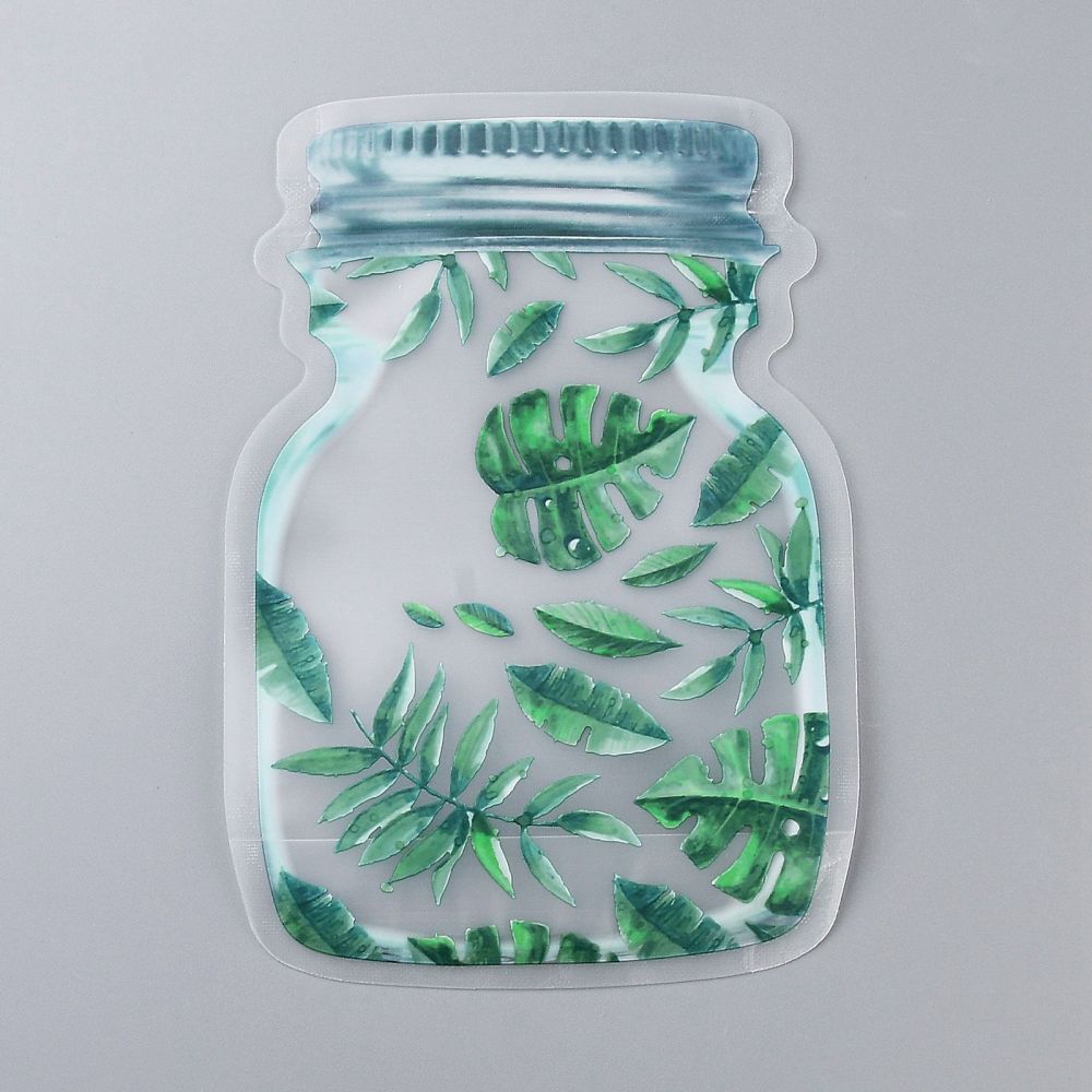 CRASPIRE 50 pc Reusable Mason Jar Shape Zipper Sealed Bags, Fresh