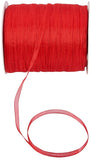 Organza Ribbon, Galloon, Red, 1/4 inch(6mm); 500yards/Roll(457.2m/Roll)