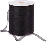 Organza Ribbon, Galloon, Black, 1/4 inch(6mm); 500yards/Roll(457.2m/Roll)