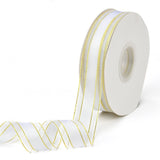 1 Roll White Color Sheer Organza Ribbon Wedding Party Decoration, 1/2 inch(12mm), 50yards/roll(45.72m/roll)