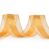 1 Roll Polyester Organza Ribbon, Pleated Ribbon, Ruffle Ribbon, Camel, 1 inch(25mm), about 50yards/roll(45.72m/roll)