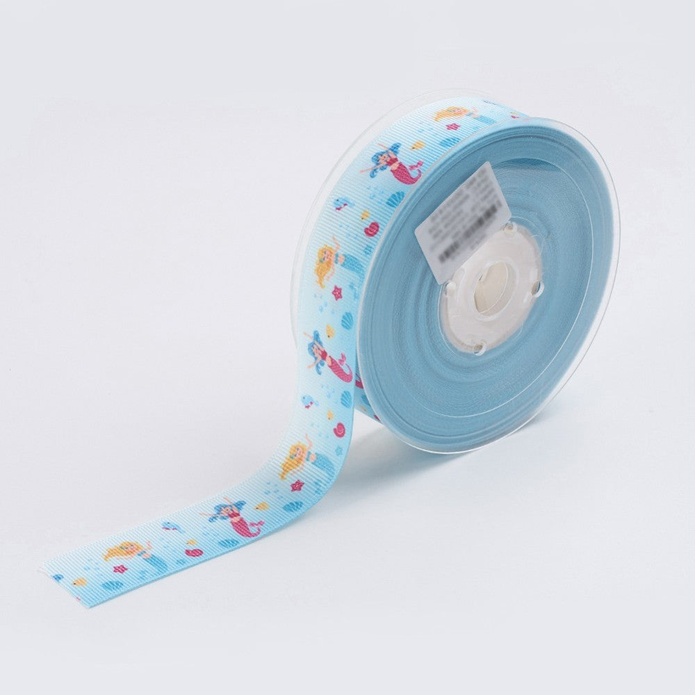 CRASPIRE 1 Roll Grosgrain Ribbon, Light Sky Blue, 1 inch(25mm), about  100yards/roll (91.44m/roll)