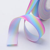 1 Roll Polyester Grosgrain Ribbons, Printed, Colorful, 1 inch(25mm), about 100yards/roll(91.4m/roll)