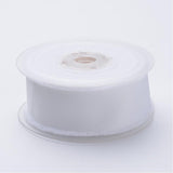 1 Roll Polyester Frayed Grosgrain Ribbons, Printed, with Fringe Tassel, White, 5/8 inch(16mm), about 50yards/roll(45.72m/roll)