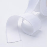 1 Roll Polyester Frayed Grosgrain Ribbons, Printed, with Fringe Tassel, White, 5/8 inch(16mm), about 50yards/roll(45.72m/roll)