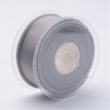 1 Roll Polyester Frayed Grosgrain Ribbons, Printed, with Fringe Tassel, Dark Gray, 5/8 inch(16mm), about 50yards/roll(45.72m/roll)