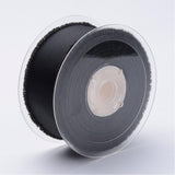 1 Roll Polyester Frayed Grosgrain Ribbons, Printed, with Fringe Tassel, Black, 5/8 inch(16mm), about 50yards/roll(45.72m/roll)