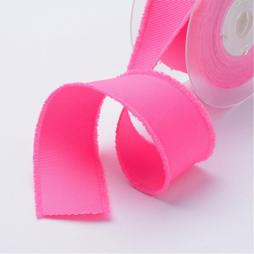 CRASPIRE 1 Roll Polyester Frayed Grosgrain Ribbons, Printed, with ...