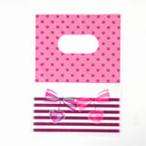 500 pc Printed Plastic Bags, Rectangle, Hot Pink, 18x13cm