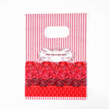 500 pc Printed Plastic Bags, Rectangle, Red, 25x20cm