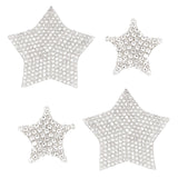 Craspire Star Shape Glass Rhinestone Car Stickers, for Decorate Cars Bumper Window Laptops Luggage, Crystal, 47x50x1.5mm, 24x25x1.5mm, 2sets/box