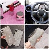 Craspire Self Adhesive Glass Rhinestone Stickers Sheets, for Trimming Cloth Bags, Shoes, Car, Phone Decoration, Blue Zircon, 40x24cm, Rhinestone: 2.3~2.4mm, about 15400pcs/sheet