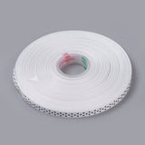 1 Roll Polka Dot Ribbon Grosgrain Ribbon, White, three points on an oblique line, about 3/8 inch(10mm) wide, 50yards/roll(45.72m/roll)