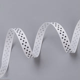 1 Roll Polka Dot Ribbon Grosgrain Ribbon, White, three points on an oblique line, about 3/8 inch(10mm) wide, 50yards/roll(45.72m/roll)