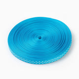 1 Roll Polka Dot Ribbon Grosgrain Ribbon, Deep Sky Blue, three points on an oblique line, about 3/8 inch(10mm) wide, 50yards/roll(45.72m/roll)